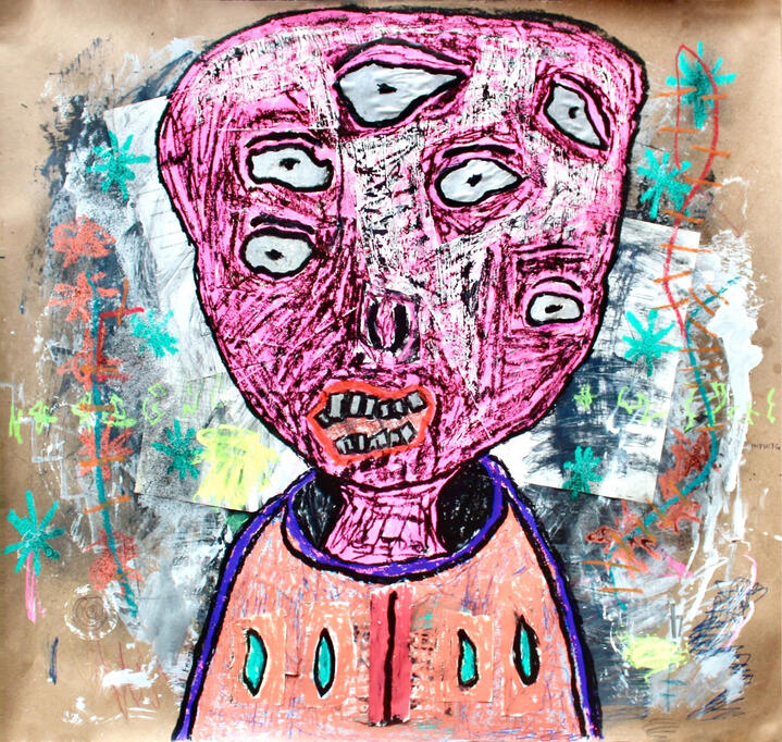 Untitled, 2023 Mixed media collage on paper 35 × 33