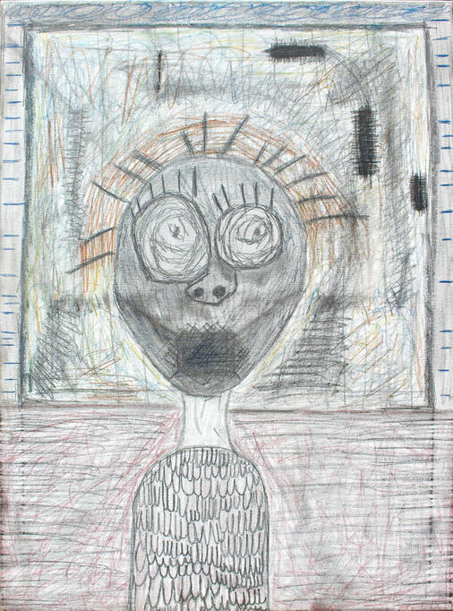 Untitled, 2023 Pencil on canvas 18 × 24