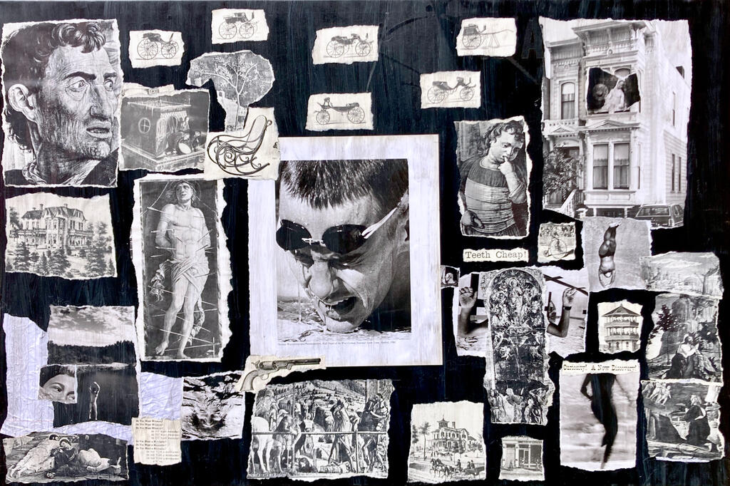 Untitled, 2024 collage on canvas 36 × 24