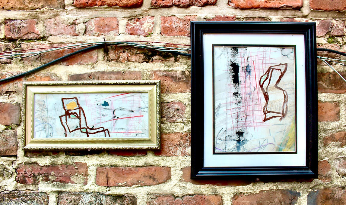 Untitled, 2023 Mixed media paper LEFT 14 × 7