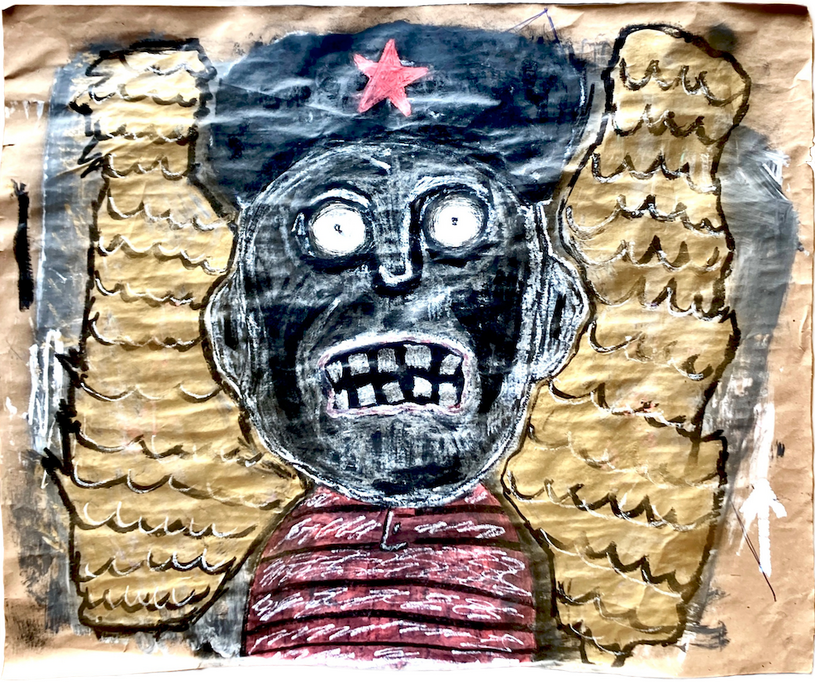 Untitled, 2024 Mixed media on paper 42 × 35