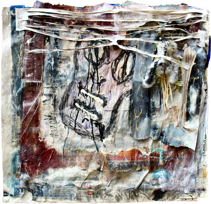 Untitled, 2023 Mixed media paper collage 23 × 21